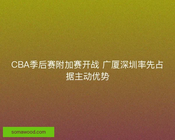 CBA季后赛附加赛开战 广厦深圳率先占据主动优势