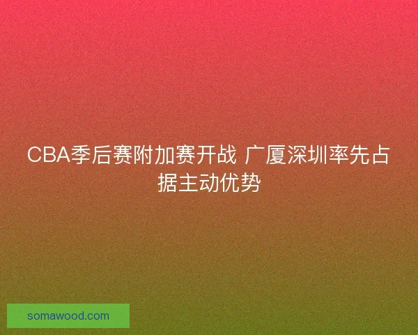 CBA季后赛附加赛开战 广厦深圳率先占据主动优势