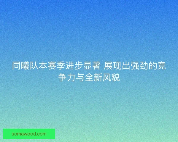 同曦队本赛季进步显著 展现出强劲的竞争力与全新风貌