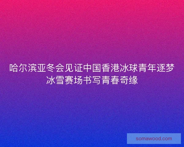 哈尔滨亚冬会见证中国香港冰球青年逐梦冰雪赛场书写青春奇缘